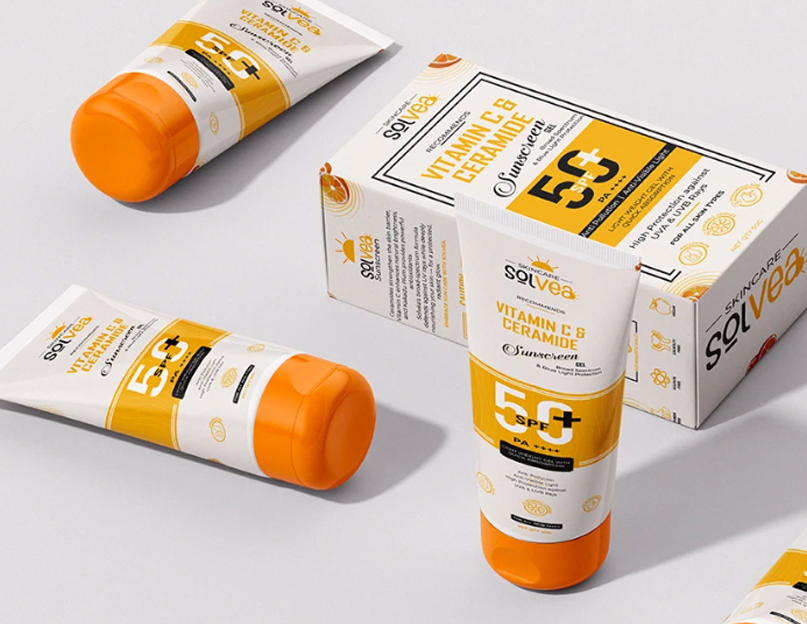 Solvea skincare packaging design by Raghav Singla